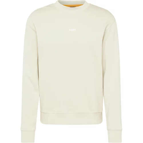 BOSS Orange Sweater majica bež / bijela