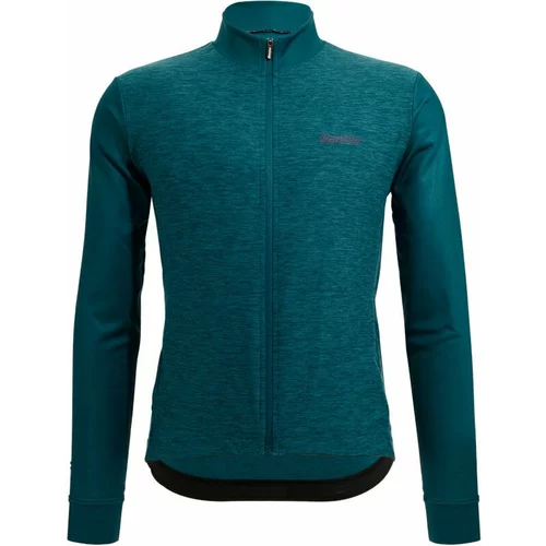 Santini Colore Puro Long Sleeve Thermal Jersey Teal XL