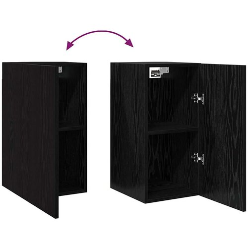VidaXL Set TV ormarića s policom s pohranom s vratima 4 pcs Crni hrast 60 x 30 x 30 cm Slike