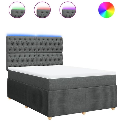 vidaXL Box spring posteljni z vzmetnico temno siv 140x190 cm blago, (21305396) Cene