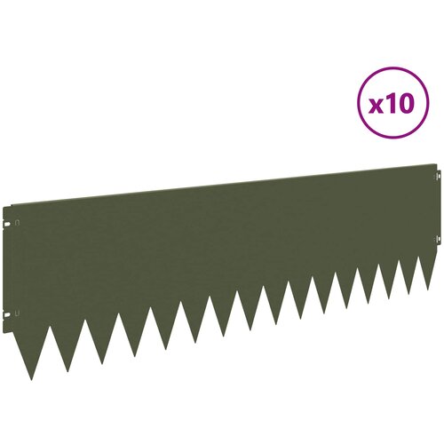  Ograda oko Travnjaka 10 pcs 103 x 30 cm Čelik Maslinastozelena Slike