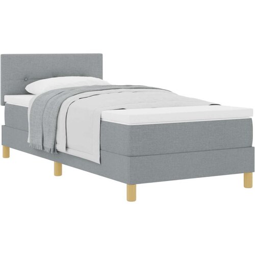 VidaXL Krevet s du&amp;scaron;ekom svjetlosive boje 90x200 cm od tkanine Slike