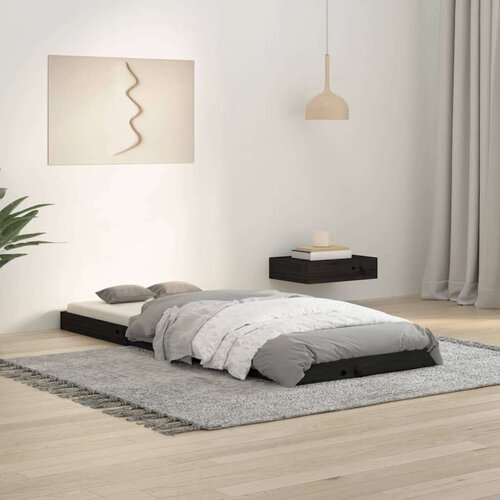  Posteljni okvir črn 75x190 cm trdna borovina, (20737128) Slike