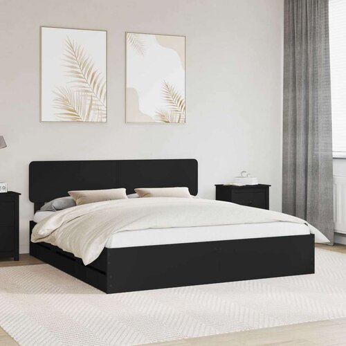  Okvir za krevet Crna 180 x 200 cm Konstrukcijsko drvo Cijene