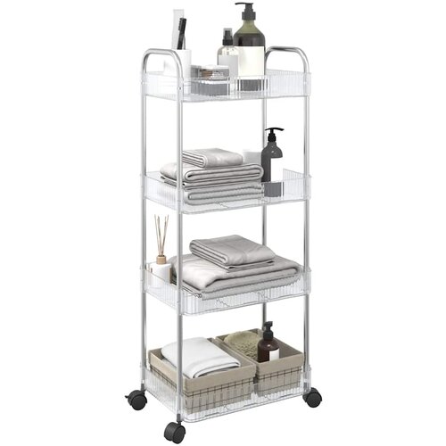 VidaXL Kolica za pohranu 4 nivoa prozirna 37x28x95 cm akril Slike