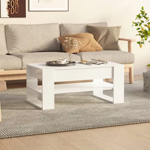  Stolić za kavu sjajni bijeli 102x55x45 cm konstruirano drvo