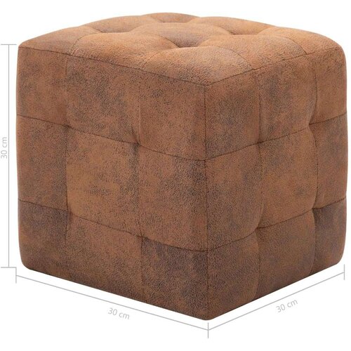 VidaXL noćni ormarići 2 kom smeđi 30 x 30 x 30 cm umjetna bru&amp;scaron;ena koža Slike