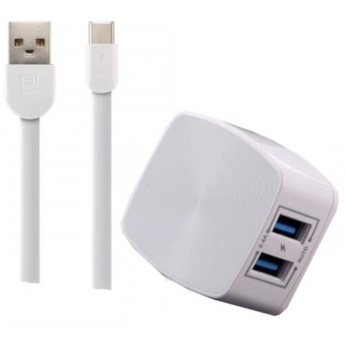Remax Punjač 2.4 A Dual; Lightning kabel RP-U215 EU, 1m (bijeli) Slike