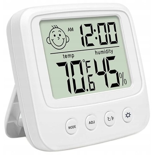 Digitalni osvijetljeni lcd termometar higrometar budilica bijela Cijene