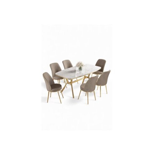 Hanah home Trpezarijski set, 7 dijelova, bež Cijene