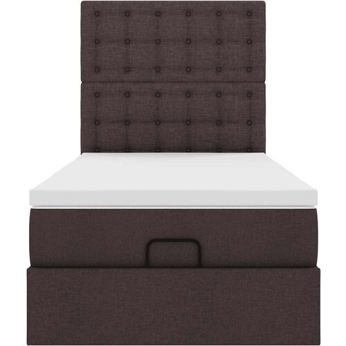 VidaXL otomanski okvir kreveta s madraca tamnosmeđi 90x200cm tkanine Slike