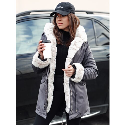 DStreet Kurtka zimowa damska parka ARCTIC ciemnoszara Slike