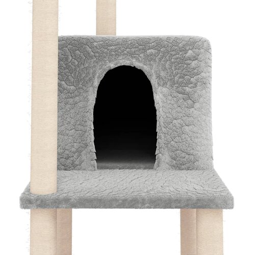  Penjalica za mačke sa stupovima za grebanje svjetlosiva 144,5cm Slike