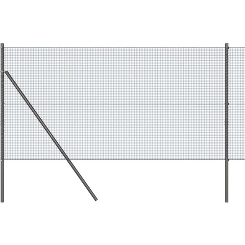 vidaXL Varjena Ograja z 13 Stebri Siva 1.4x25 m Kovina Cene