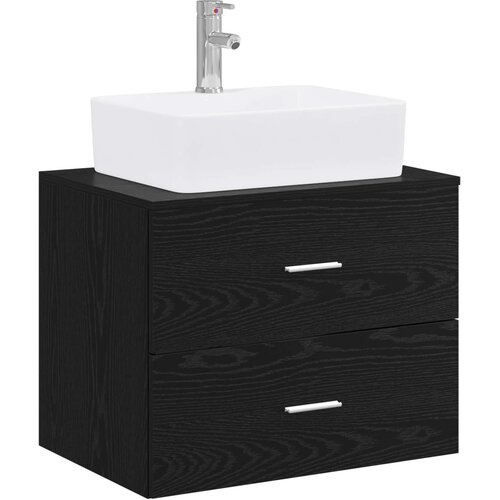  Set namje&amp;scaron;taja za kupaonicu Crni hrast Konstruirano drvo Crna 62,5 x 44,5 x 50 cm Slike