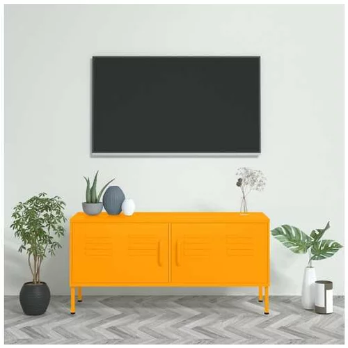  TV omarica gorčično rumena 105x35x50 cm jeklo