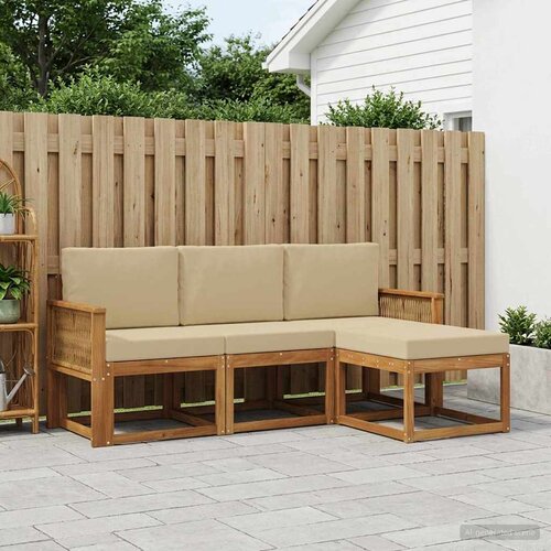  Set vanjskih sofa 4 pcs Prirodna i bež Poliester Cijene