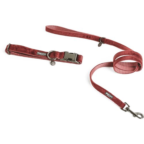 Nomad Tales Komplet Blush: Ovratnica + povodec, roza - Velikost L + 200 cm povodec Slike