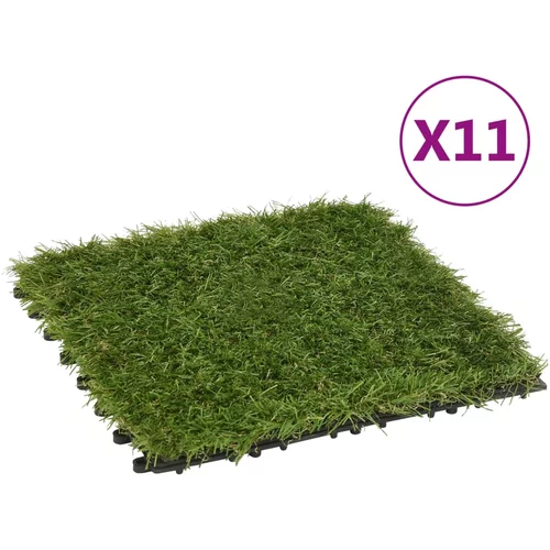 vidaXL Umetna trava plošče 11 kosov zelena 30x30 cm