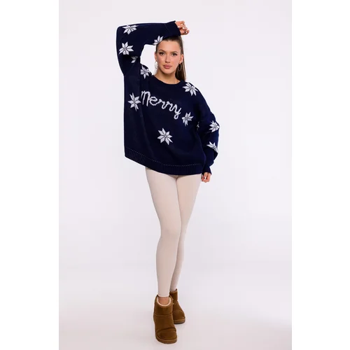 Made Of Emotion Woman's Sweater MXS10 Navy Blue