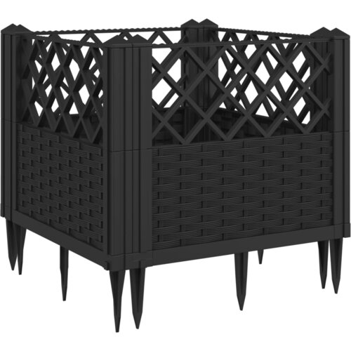  Vrtna sadilica s klinovima siva 43,5x43,5x43,5 cm PP Slike