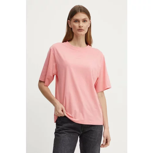 BOSS Orange Bombažna kratka majica ženska, roza barva, 50523256