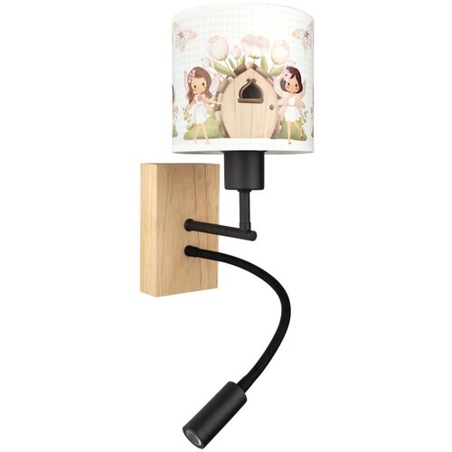 Brilagi LED fleksibilna lampa BOBO WOOD 1xE27/25W/230V + LED/3W hrast/crna/bela/ružičasta/vile Slike