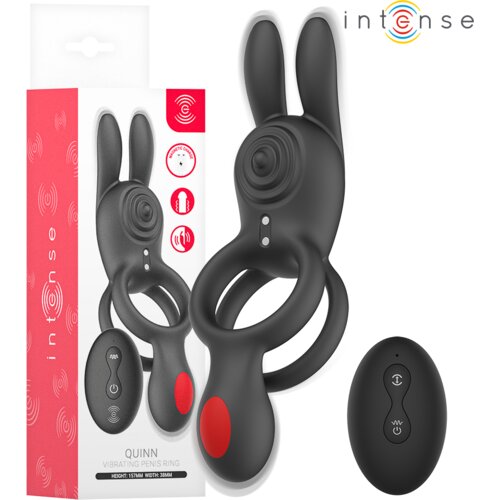 Intense VIBRACIJSKI EREKCIJSKI OBROČEK Quinn - vibrator, za pare, bolj&amp;scaron;a erekcija, 9 vibracij, daljinec Slike