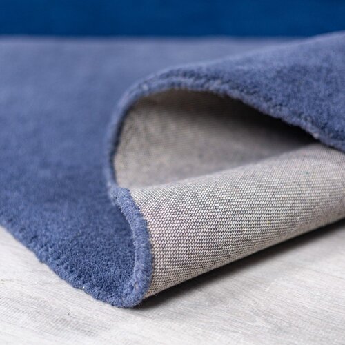 Flair Rugs Modra ročno tkana volnena okrogla preproga &amp;oslash; 200 cm Mia Segment &amp;ndash; Slike