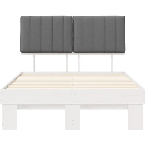  Krevetni okvir s tapiciranim uzglavljem Svjetlosiva 201 x 123 x 93 cm Slike