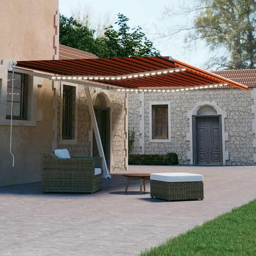  Automatska tenda sa senzorom LED 600 x 300 cm narančasto-smeđa Slike