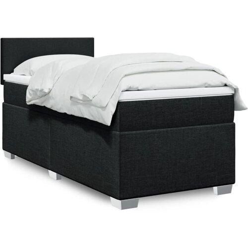 vidaXL Box spring postelja z vzmetnico črna 100x200 cm blago Cene