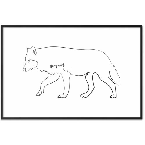  Plakat - Wolf 42x29.7 Crni okvir Cene