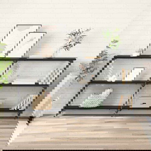 vidaXL Konzolna stolica Crni hrast 156 x 28 x 80,5 cm Cene