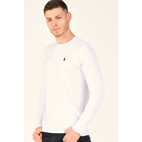 Dewberry T8588 BIKE COLLAR MEN'S SWEATSHIRT-SNOW WHITE Cene