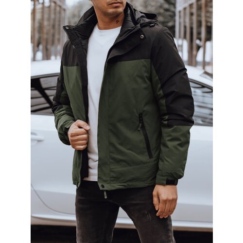 DStreet Men&amp;#039;s winter jacket with hood green Slike