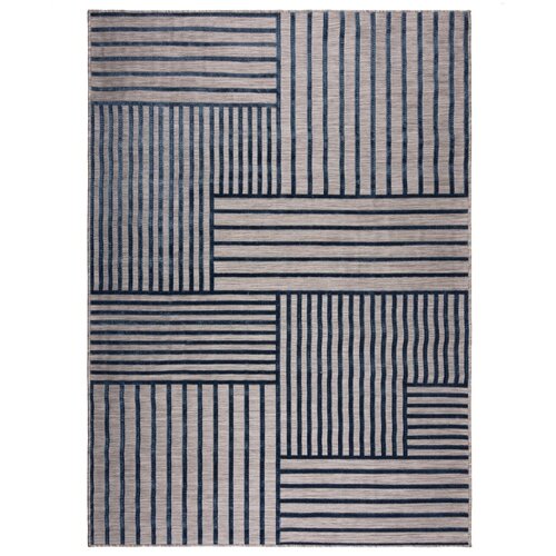 Flair Rugs Tamno plavi unutarnji i vanjski tepih 80x150 cm Vigo Blocks &amp;ndash; Slike