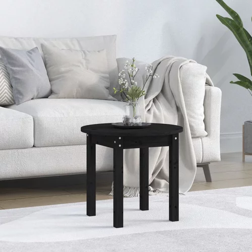  Stolić za kavu crni Ø 45x40 cm od masivne borovine