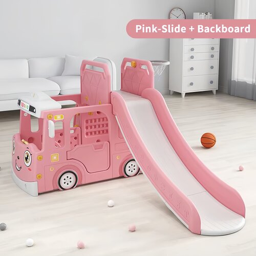Premium Stil Dečiji roze vozić sa toboganom/ ko&scaron;em i ostavom za igračke Cene