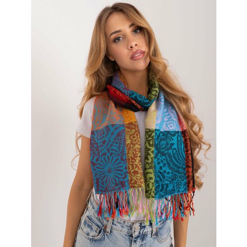 Fashion Hunters Colorful long women's scarf with fringe Slike