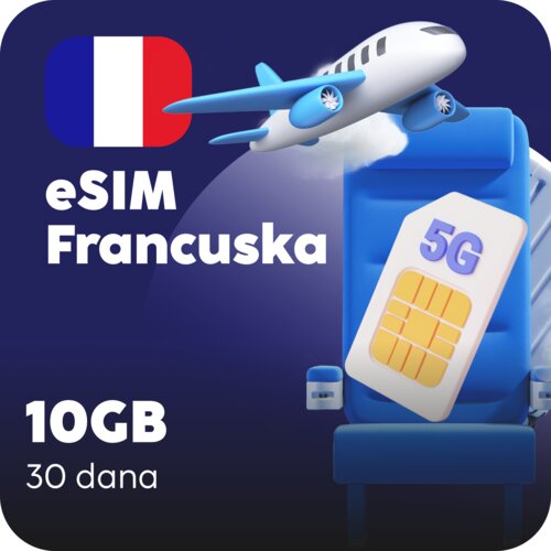 Ananas eSIM Francuska eSIM kartica - 10GB prepaid mobilnih podataka za 30 dana Cene