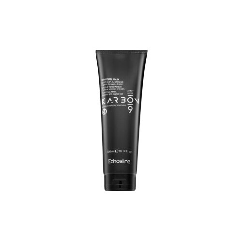 EchosLine Karbon 9 Charcoal Mask maska za barvane, kemično obdelane in posvetljene lase 300 ml Slike