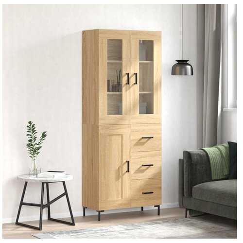 vidaXL Visoka komoda hrasta sonome 69 5x34x180cm od konstruiranog drva Cijene