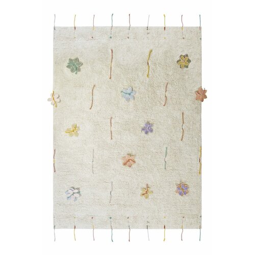 Lorena Canals Krem pamučan dječji tepih za igru 120x160 cm Wildflowers – Cijene