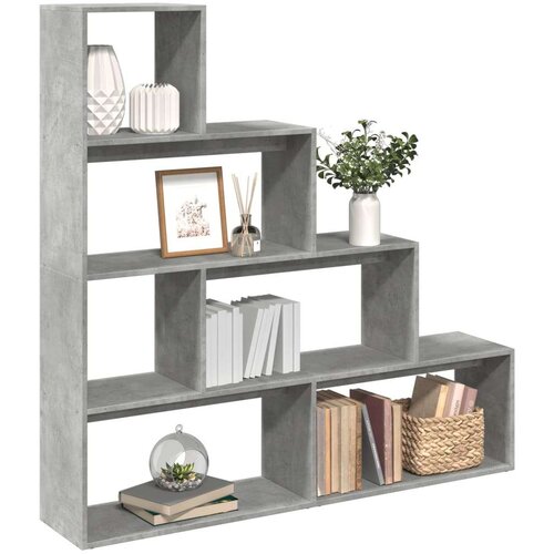 Pregrada regal za knjige 4 razine sivi 143 5x29x143 5 cm drvo Cijene