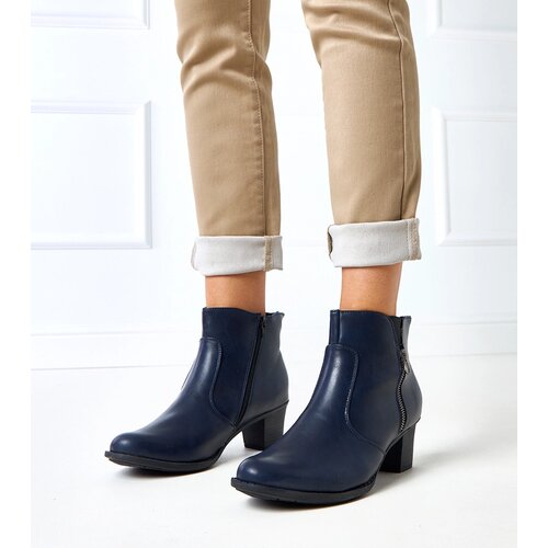 Gemre Navy blue ankle boots on a block heel Seramonina Slike