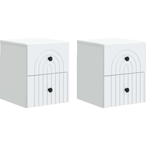  Stenski nočni omarici s predalom 2 pcs Bela 33 x 34,5 x 40 cm, (5000209894) Cene