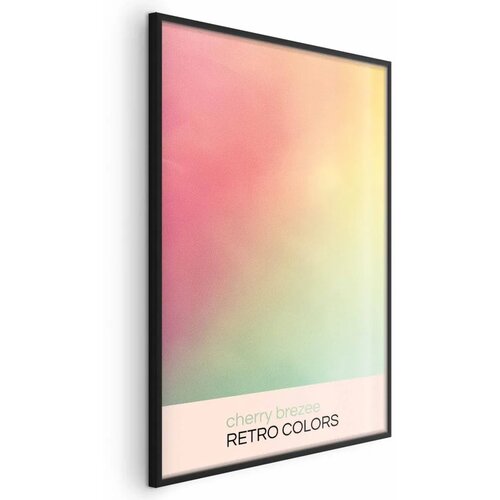  Plakat - Cherry Breeze - Pastel Gradient in Soft Retro Colors 60x90 Crni okvir Cene