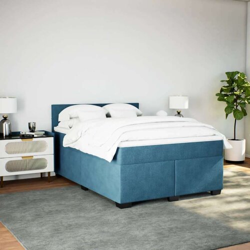 VidaXL Krevet s oprugama i madracem plavi 140x190 cm bar&amp;scaron;unasti Slike