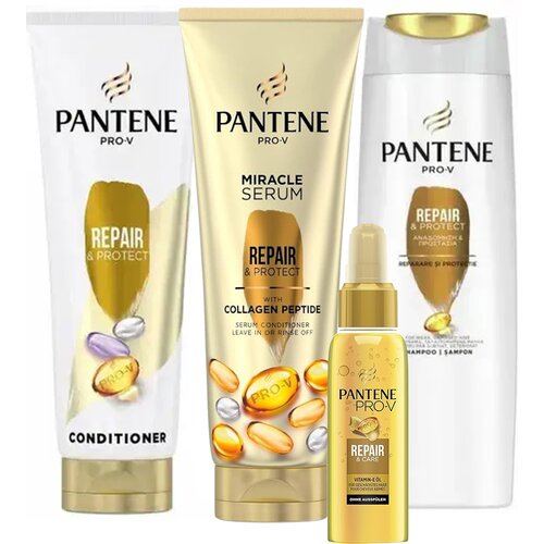 Pantene repair & protect set - šampon, regenerator, 3MM balzam i serum za kosu Slike